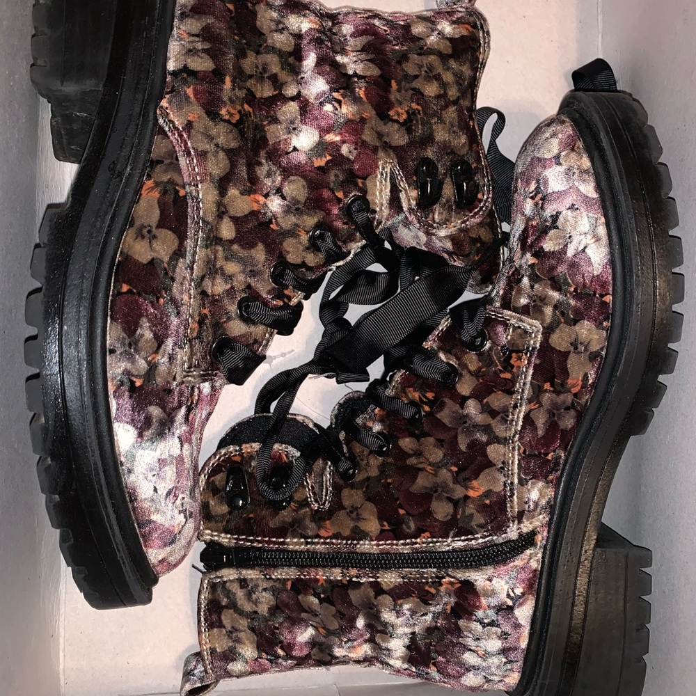 Velvet Combat Boots